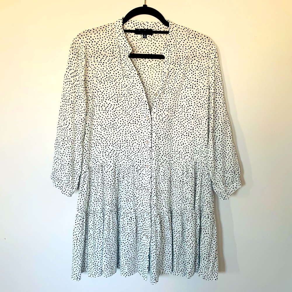 Papillon Polka Dot button down tunic size Medium Nordstrom